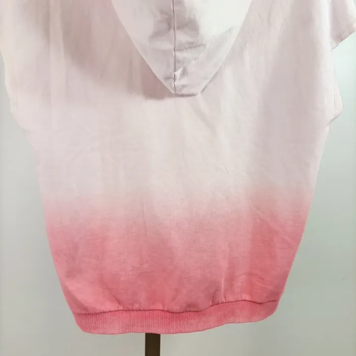 Sweat sans manches Promod rose dégradé à capuche en coton taille S neuf étiquette A1345 - photo numéro 7