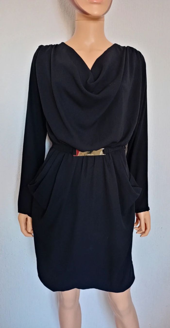Robe noire plissée S