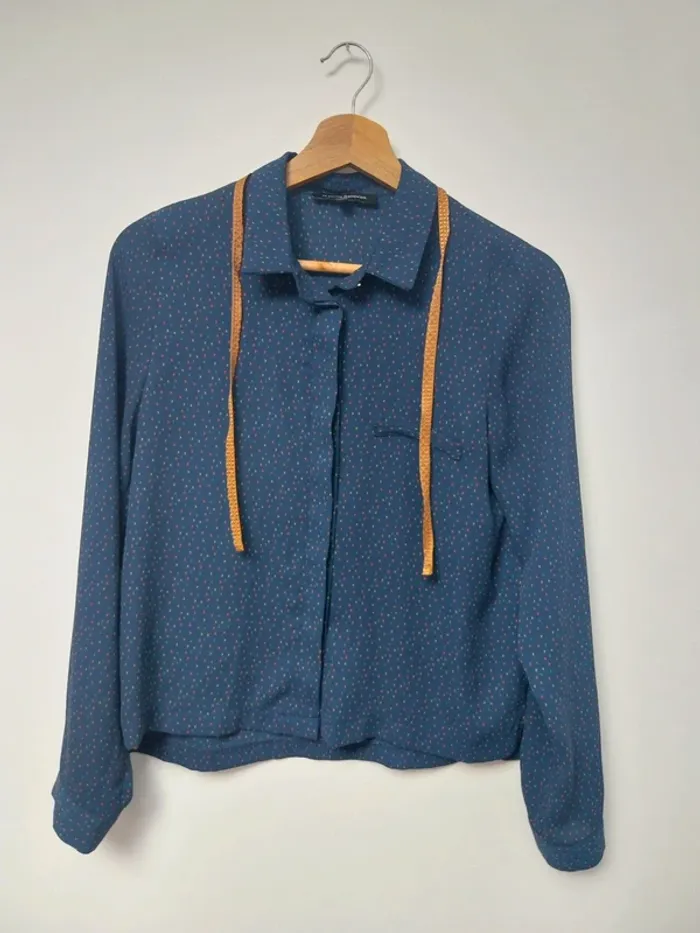 Chemise bleue marine à motifs La Petite Française 36