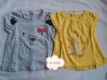 Lot 2 tee shirt vertbaudet 6 mois