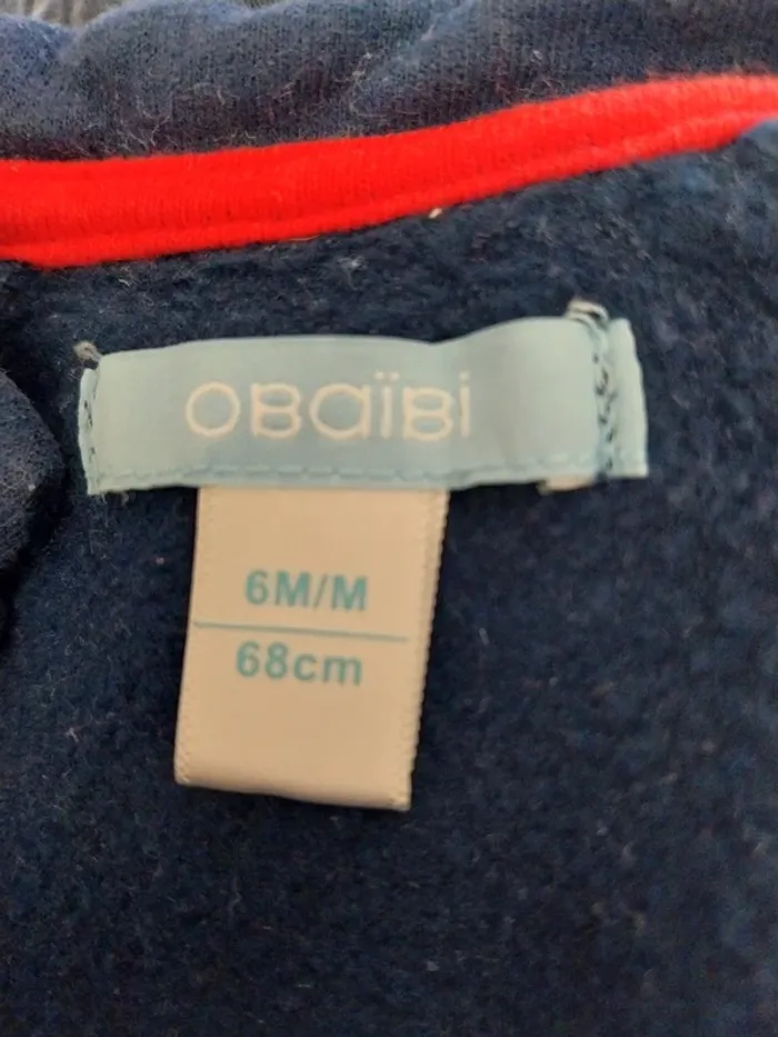 Pull bleu avec un ours blanc - Obaibi - photo numéro 2