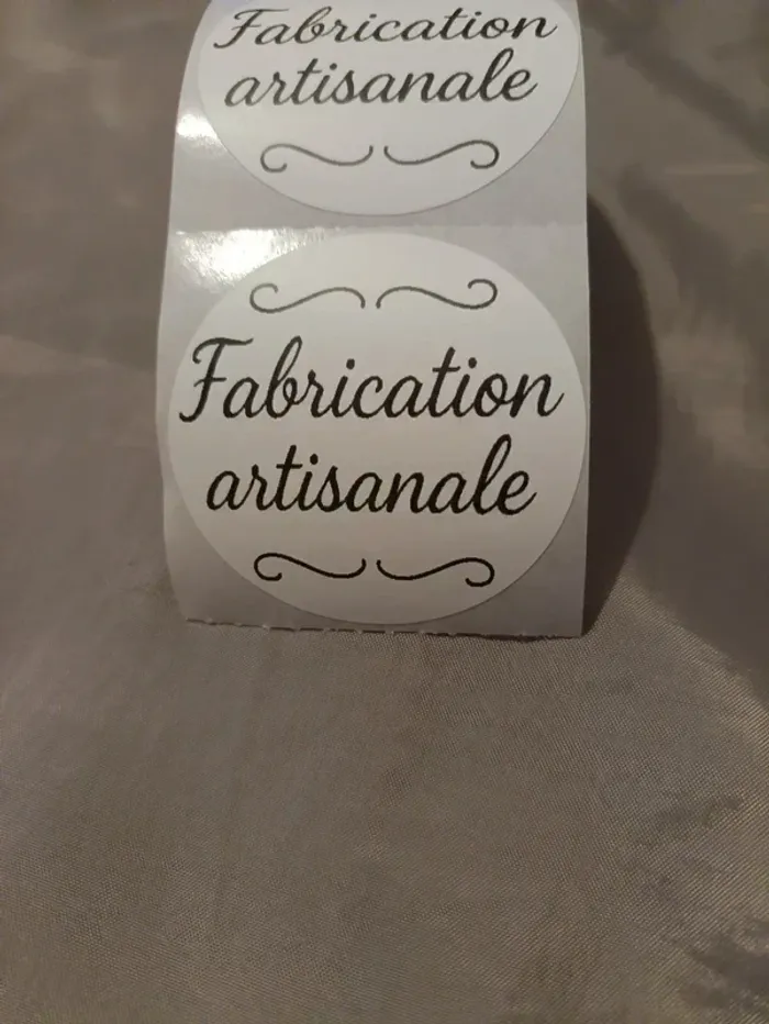 Lot 20 stickers ronds “Fabrication artisanale” 50 mm