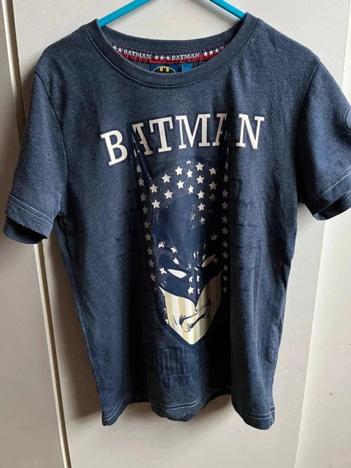 T shirt bleu chiné Batman 8 ans