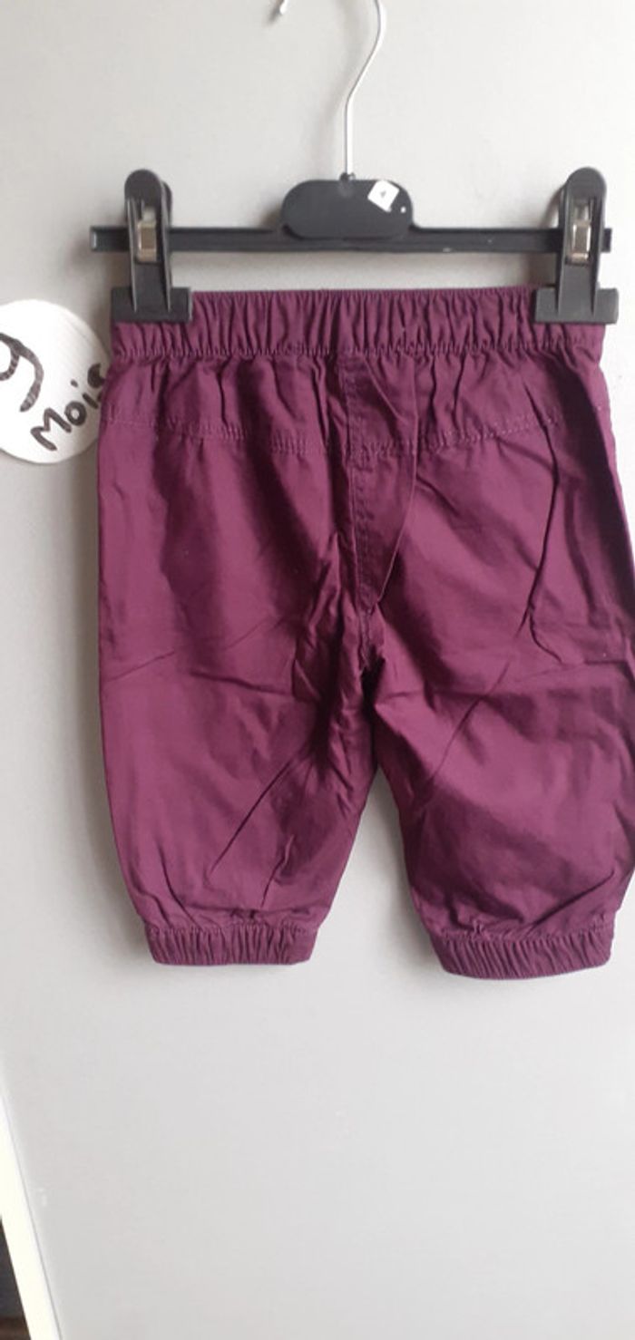 Pantalon violet taille élastique fille 9 mois - photo numéro 4