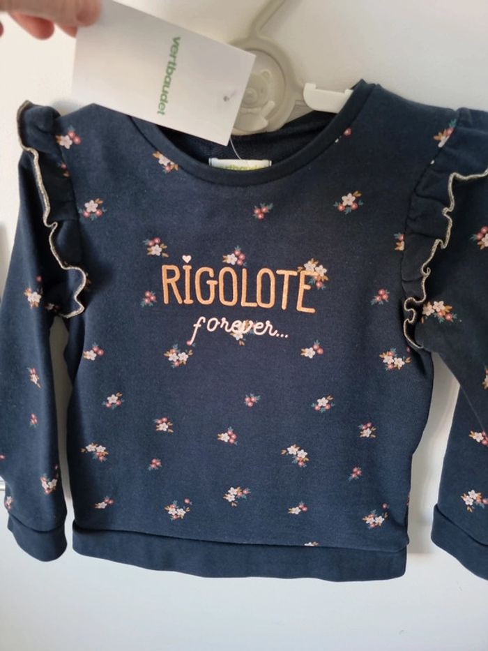 Sweat fleur marine rigolote vertbaudet taille 4ans neuf - photo numéro 4
