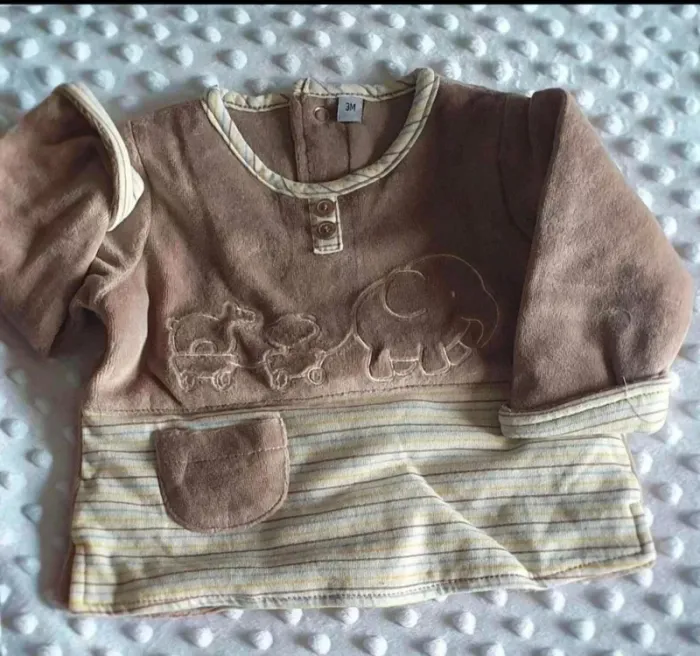 Pyjama velours deux pièces 3 mois - photo numéro 2