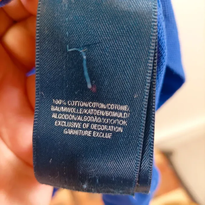 Polo manches longues bleu coton logo brodé jaune Ralph Lauren garçon casual sport 7 ans A1432 - photo numéro 7