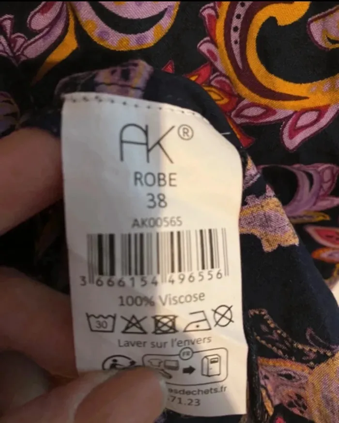 Robe cachemire violet jaune Anna Karel t38 neuve - photo numéro 8