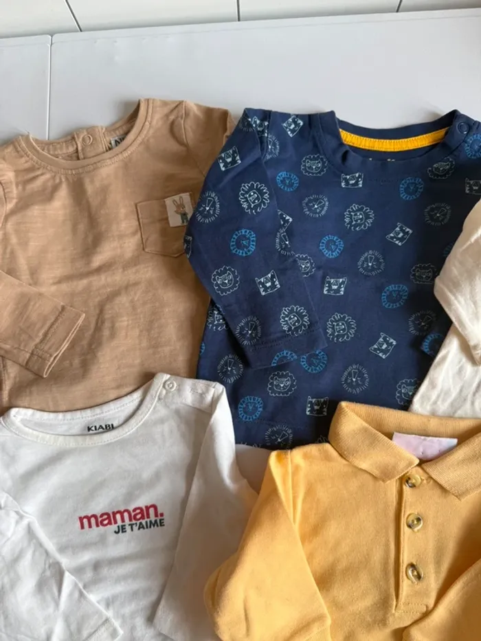 Lot de t- shirt manches longues en très bon état taille 3 mois - photo numéro 4