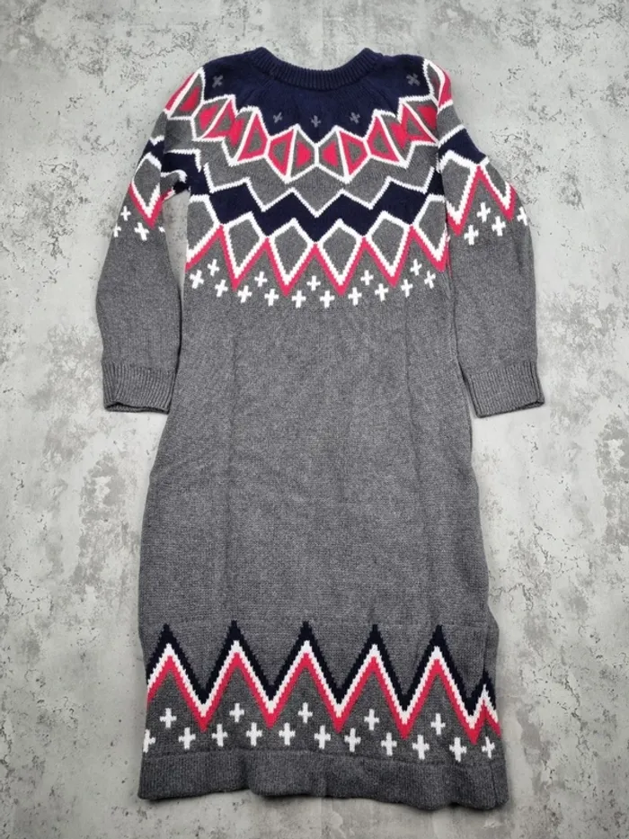 Robe pull grise à motifs géométriques Tommy Hilfiger – Taille XS Femme (mesures en photos) - photo numéro 4