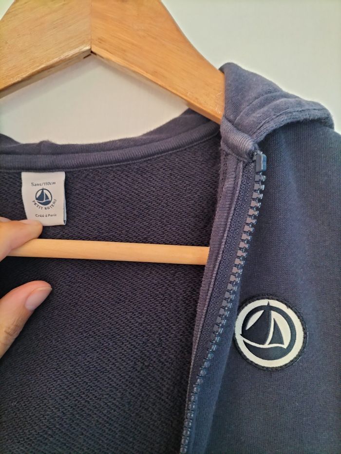 Gilet sweat zippé bleu marine - photo numéro 2