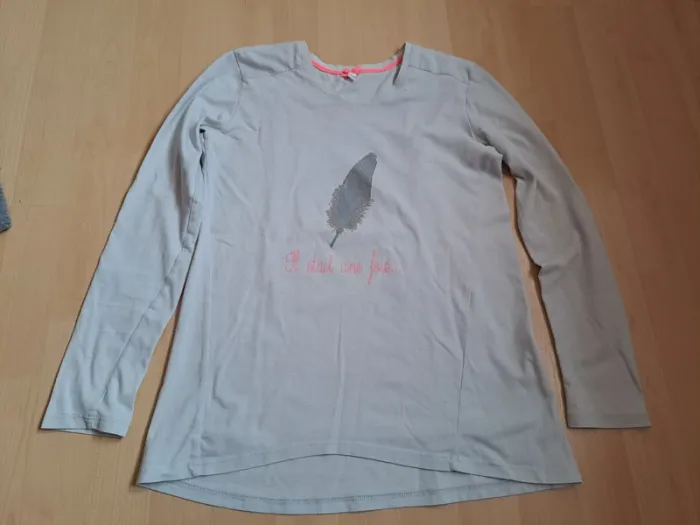 Haut de pyjama etam gris plume