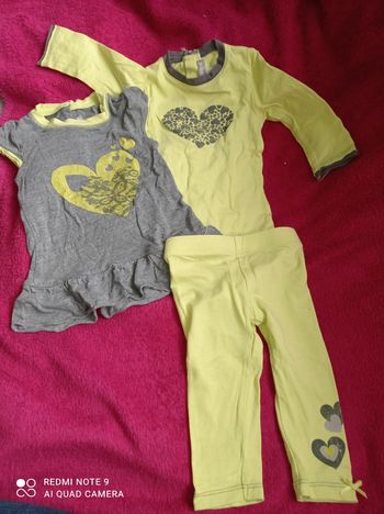 Ensemble 3 pièces orchestra jaune et gris