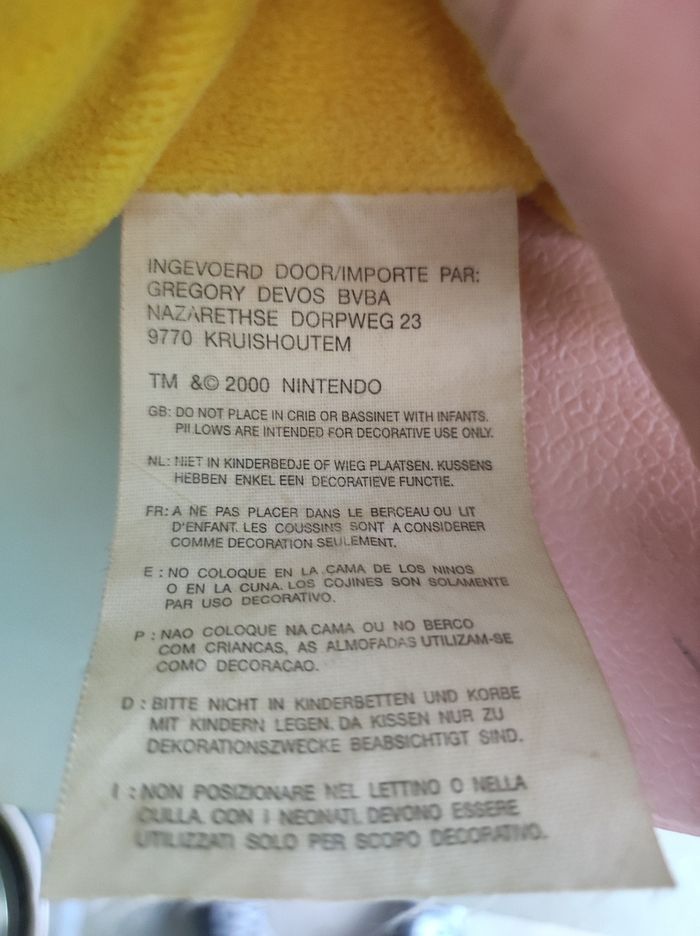 Coussin Pikachu Pokemon Nintendo 2000 - photo numéro 6