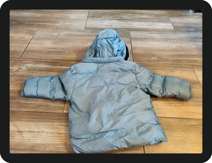 Doudoune avec capuche bleu gris Obaibi Taille 18 mois - photo numéro 8