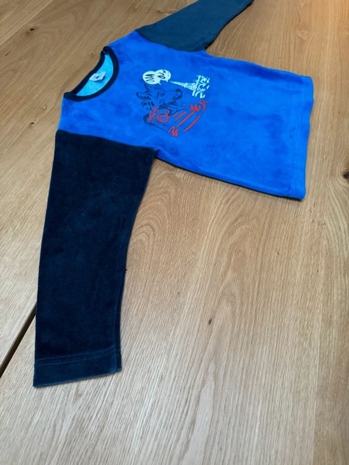 Pyjama 2 pièces en velours bleu/bleu marine - Taille 6 Ans - photo numéro 10