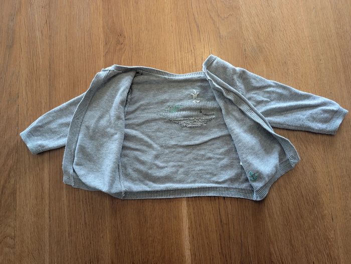 Gilet gris Absorba motif baleine 12 mois garçon - photo numéro 2