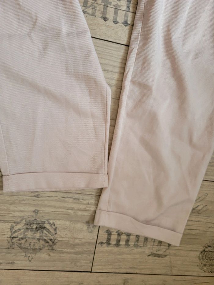 Pantalon beige crème fluide paperbag - photo numéro 5
