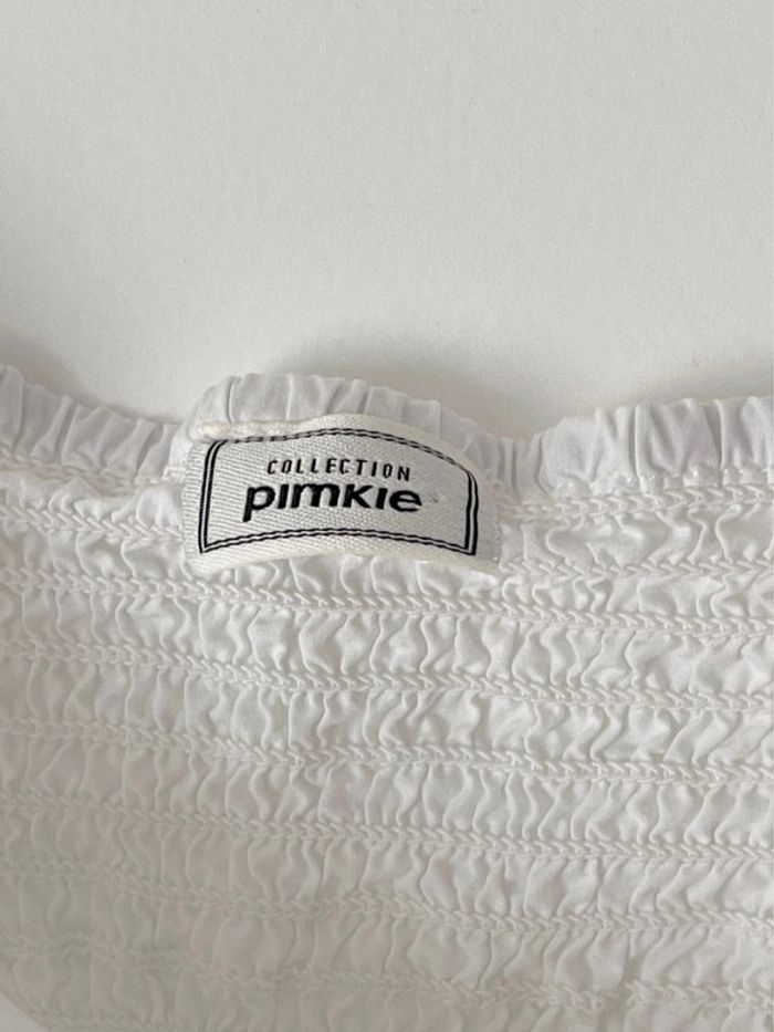 Magnifique crop top blanc en coton à nouer avec un gros noeud sur le devant - photo numéro 4