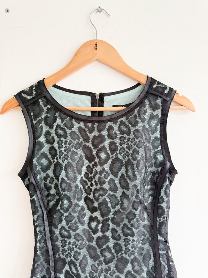 Robe moulante noir turquoise mango taille 36 S - photo numéro 2