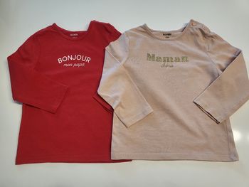 Lot 2 tee-shirts manches longues 18 mois Kiabi