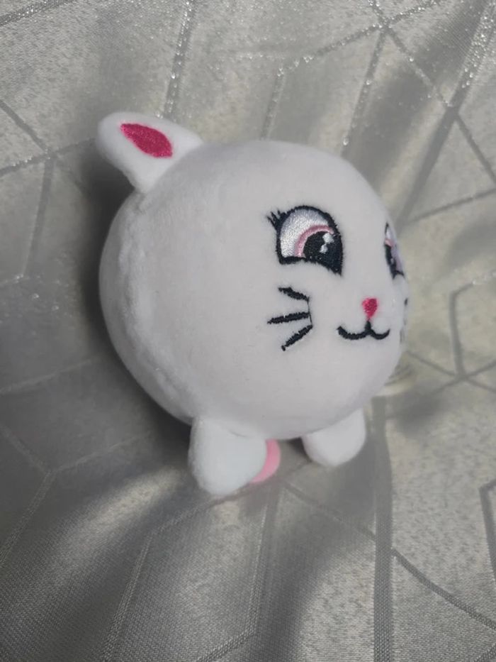 Peluche Squishy Chat Rose & Blanc - photo numéro 2