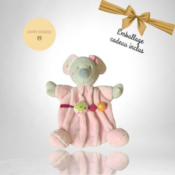 Peluche doudou Souris gris rose Nicotoy DP165