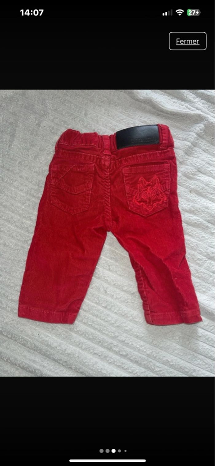 Jean bebe  zadig&voltaire velours rouge - photo numéro 3