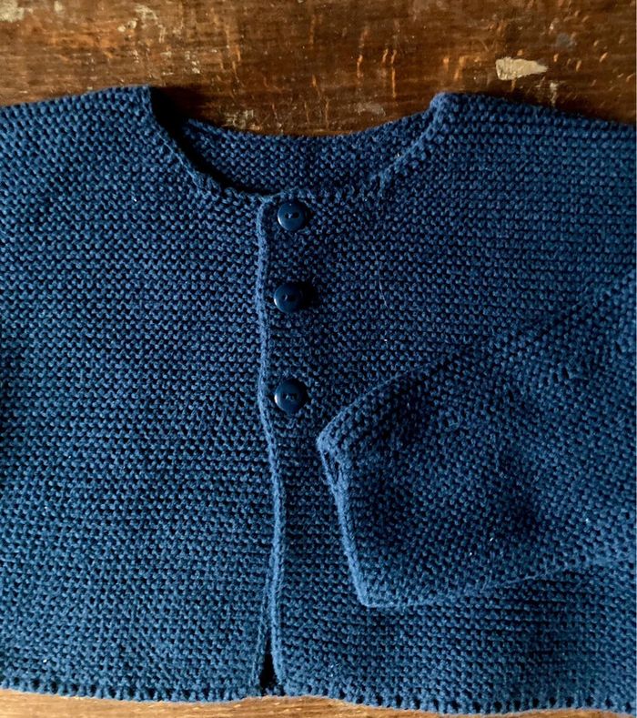 Gilet maille 18 mois Absorba bleu marine - photo numéro 3