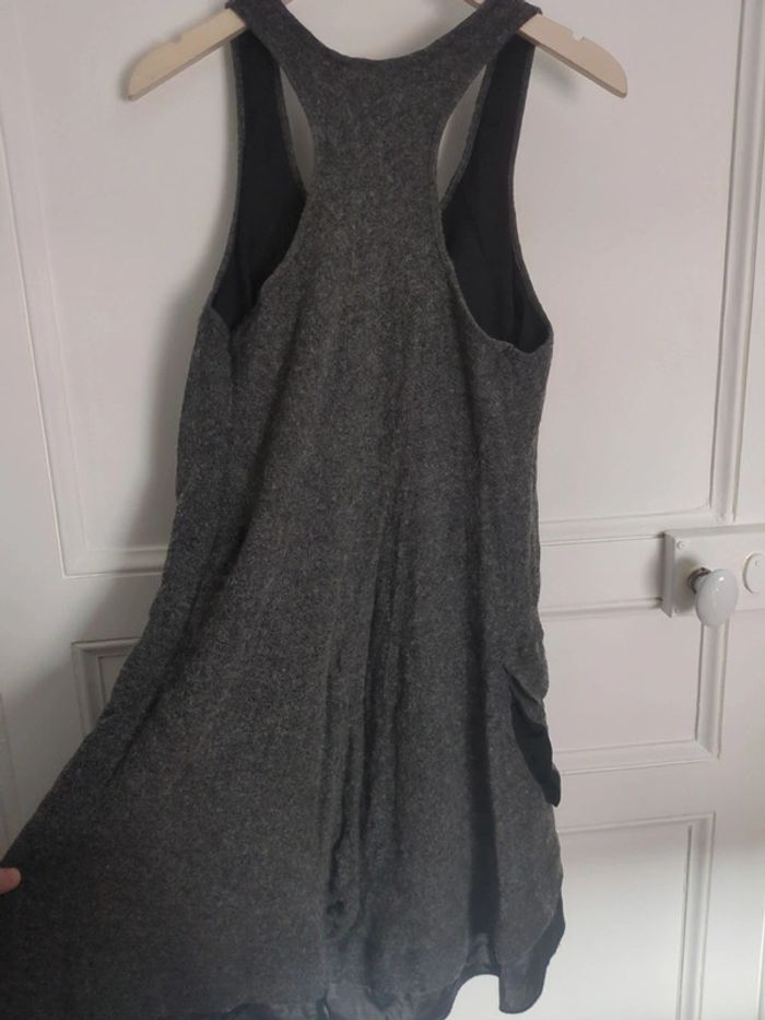 Robe grise noir volant laine 42 - photo numéro 4