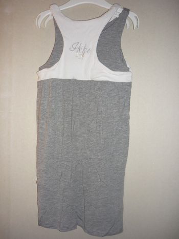 superbe robe ikks gris et blanc avec strass
