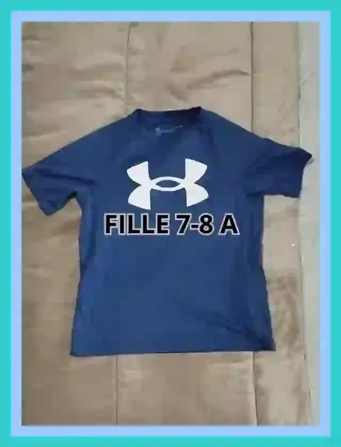 T-shirt Under Armor technique sort bleu fille 7 à 8 ans  7525465244 - photo numéro 6
