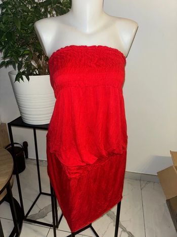 Robe bustier sans manches rouge femme taille L en bon état