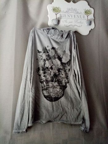 Tee shirt manches longues a capuche