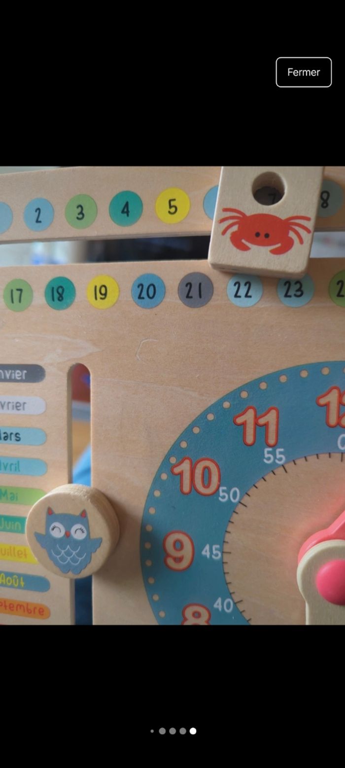 Horloge calendrier en bois Vertbaudet - photo numéro 7