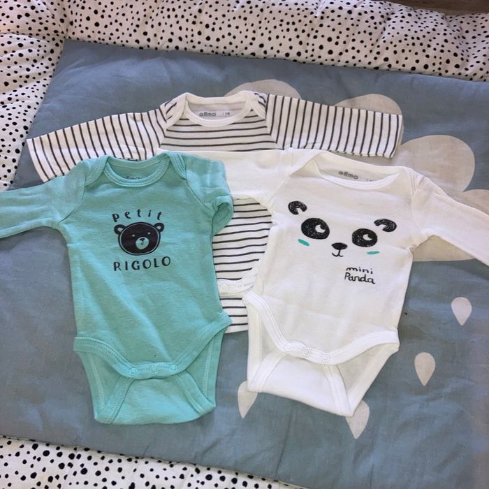 Lot de 3 body gemo 1 mois