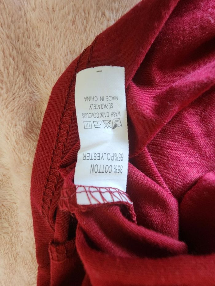 T-shirt manche longue rouge bordeaux taille M - photo numéro 4