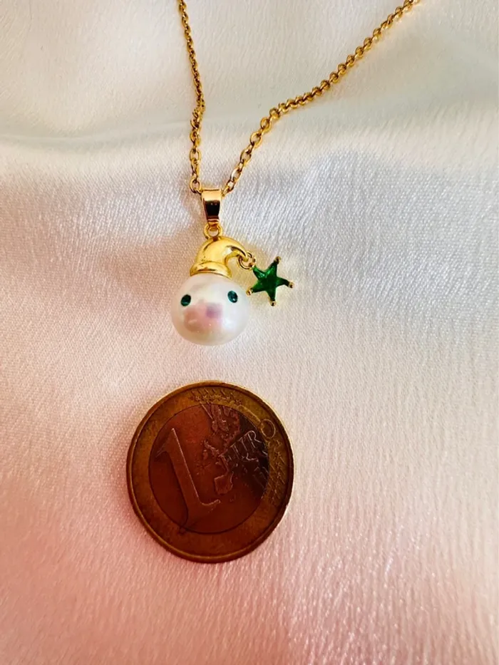 Collier perle baroque petit mage étoilé – création unique et enchantée - photo numéro 3
