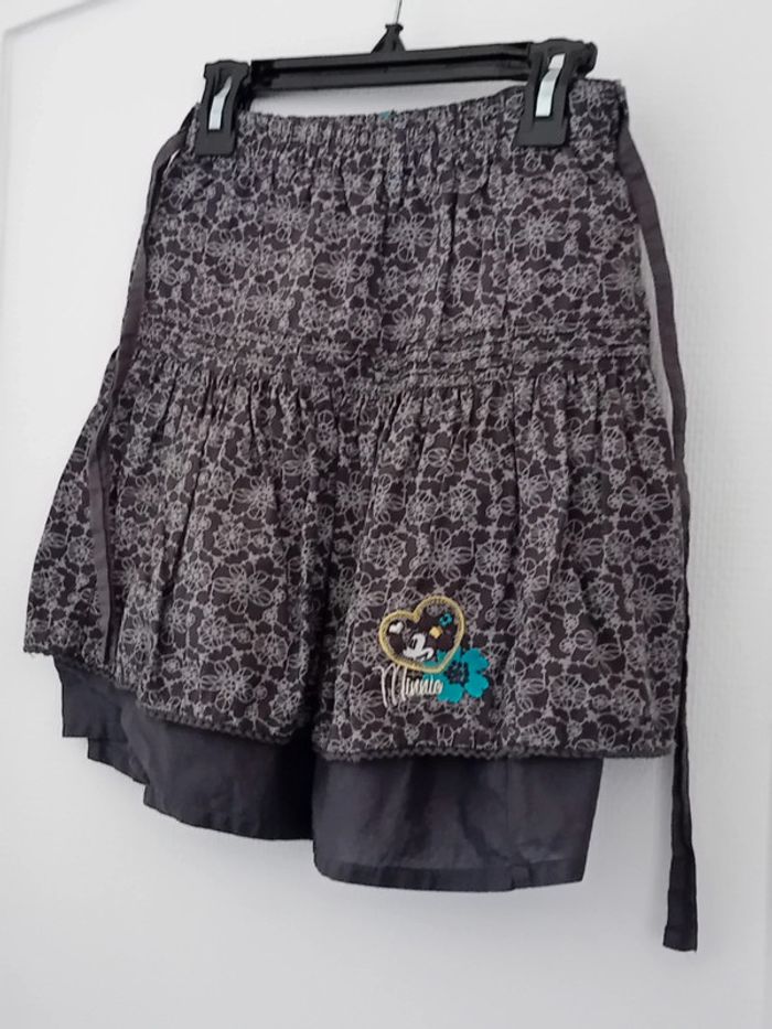 Jupe légère minnie motif floral gris fille 134 cm Disney