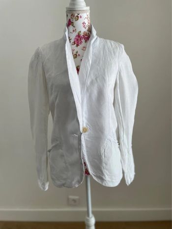 Blazer en lin blanc