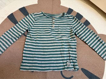 Haut rayure bleu et gris