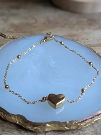 Bracelet de cheville coeur 3d