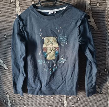 Sweat marine avec hibou pailleté 12ans
