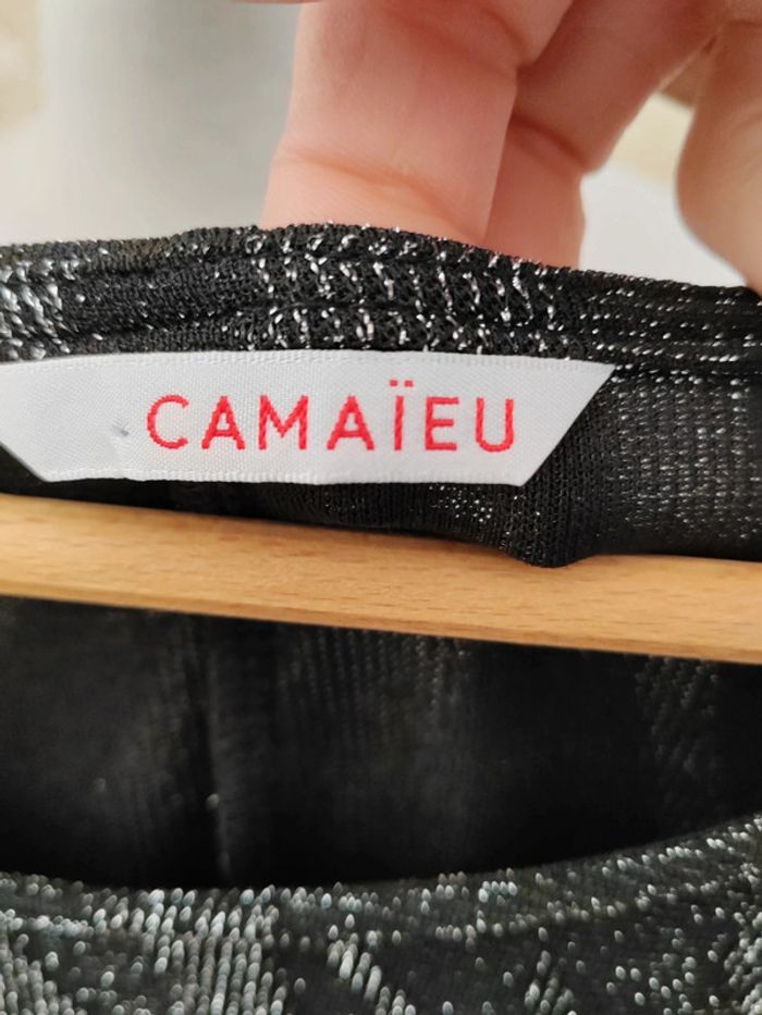 🖤Robe brillante noire et argent fête T36 Camaïeu - photo numéro 6