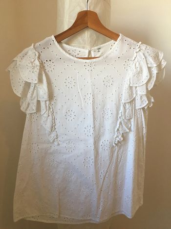 Blouse blanche broderie anglaise dentelle naf naf