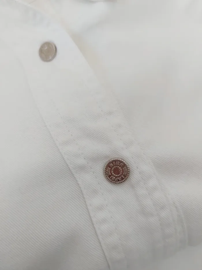 Veste chemise en jean manches courtes blanche XXXL - photo numéro 6