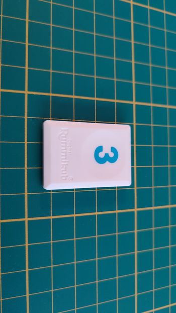 Tuile chiffre 3 trois bleu pièce détachée L'original Rummikub chiffres M&M Ventures 2014 #E31