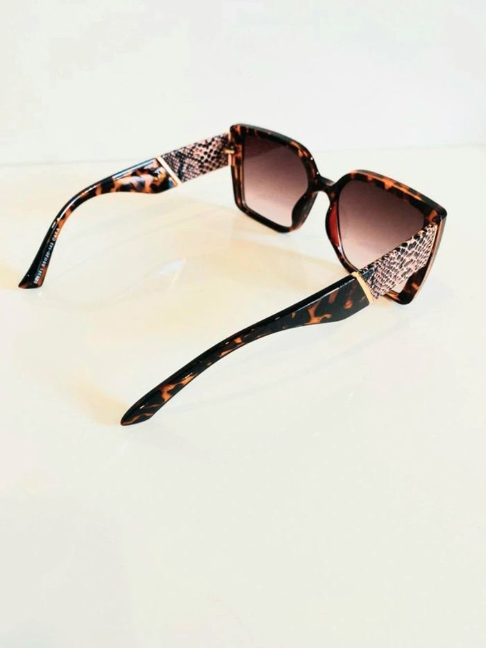 Lunette de soleil femme rectangulaire marron léopard verres dégradés uvprotection catégorie 3 - photo numéro 4