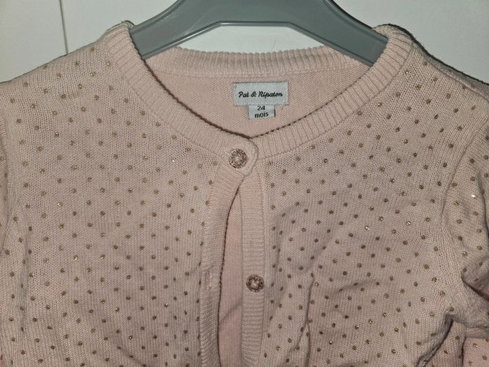 Gilet rose à points dorés - Pat et Ripaton - 24 mois 😊 - photo numéro 2