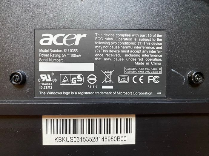 Clavier Acer KU-0355 pour ordinateur de bureau - photo numéro 2